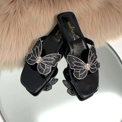 GlamourFly Crystal Slip-Ons