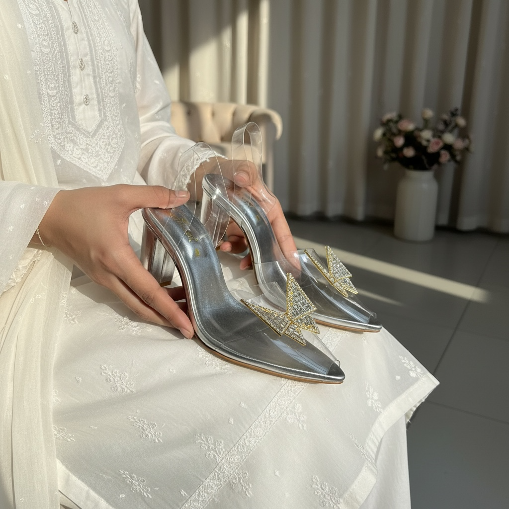 CRYSTAL BUTTERFLY HEELS