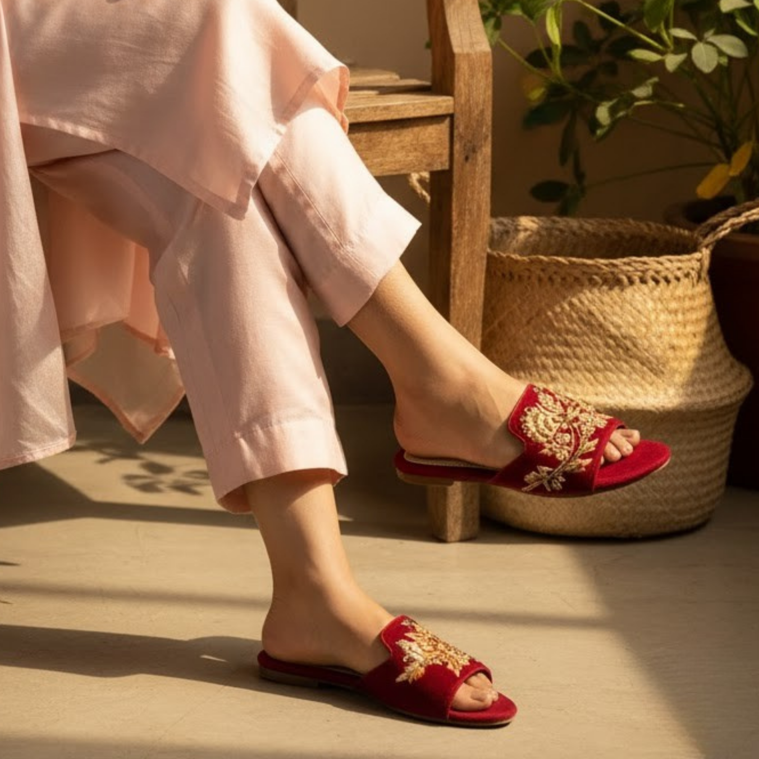 Hand Embroidered Flat