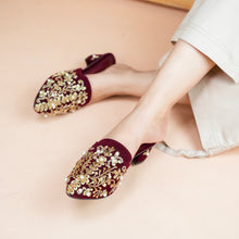 Embroidered Crystalline-Gem Heel