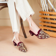 Embroidered Crystalline-Gem Heel