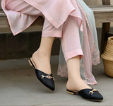 Cross Buckle Mules