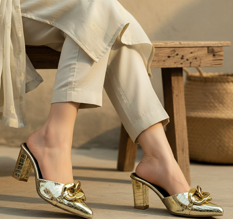 Crocodile Chain Heels