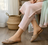 Cross Buckle Mules