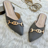 Cross Buckle Mules
