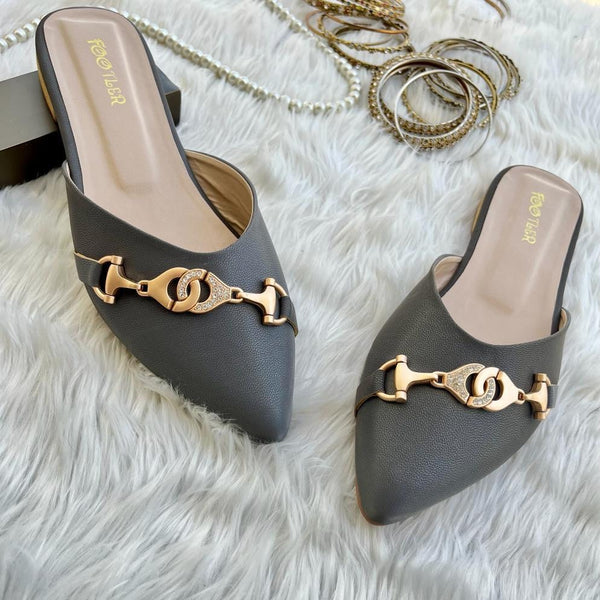 Cross Buckle Mules